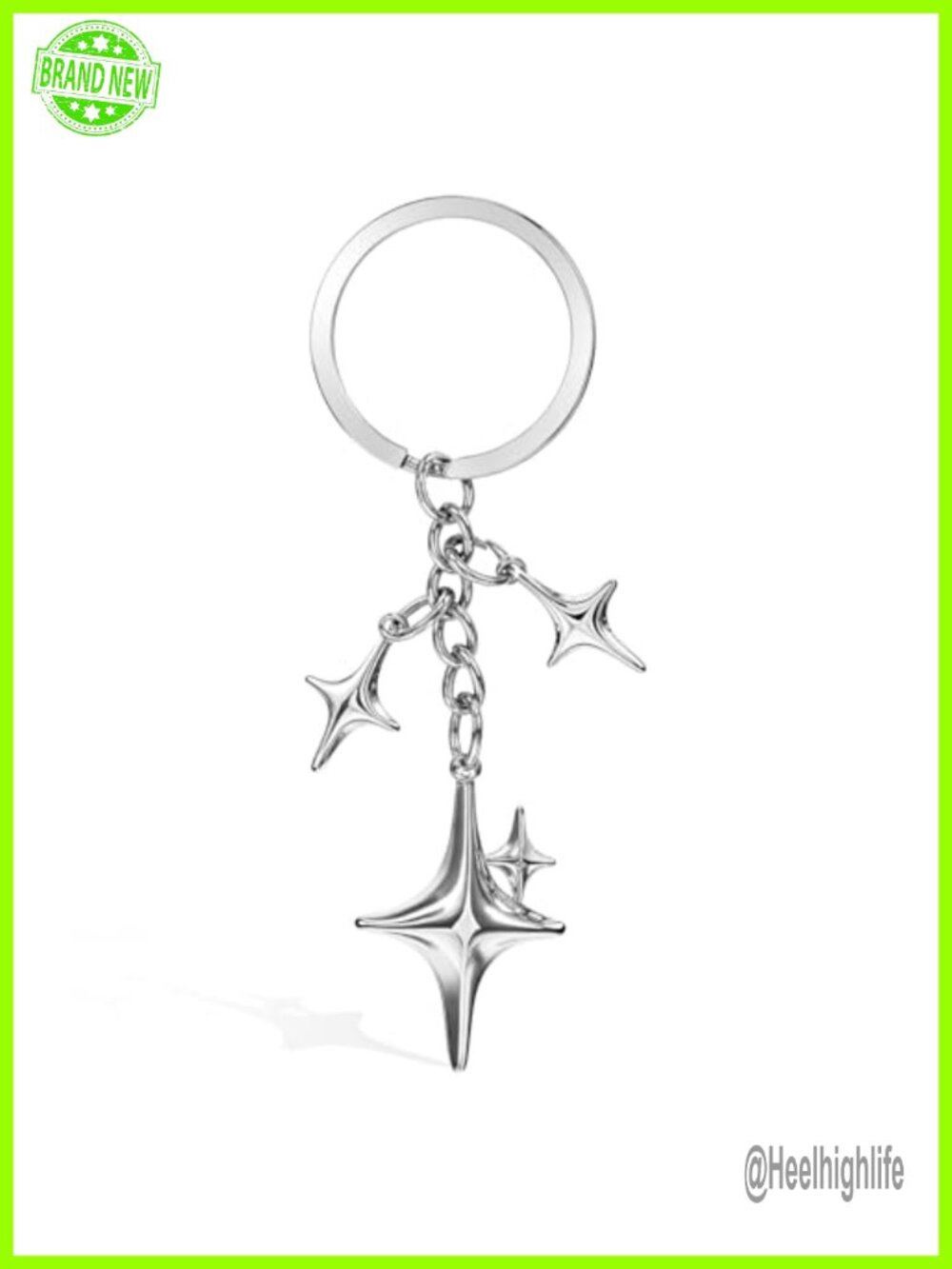 Stainless Steel Star Keychain Purse Charm Handbag Backpack Key Ring Y2K